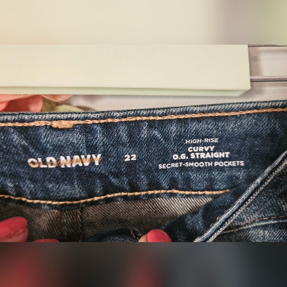 Old Navy High Rise Curvy O.G Straight Jeans Plus Size 22W - Picture 3 of 10